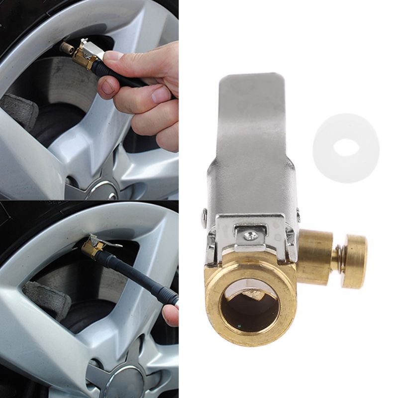 UKI  Car Tire Inflator Chuck Air Compressor Pump Lock On Nozzle Fine Thread Deflation