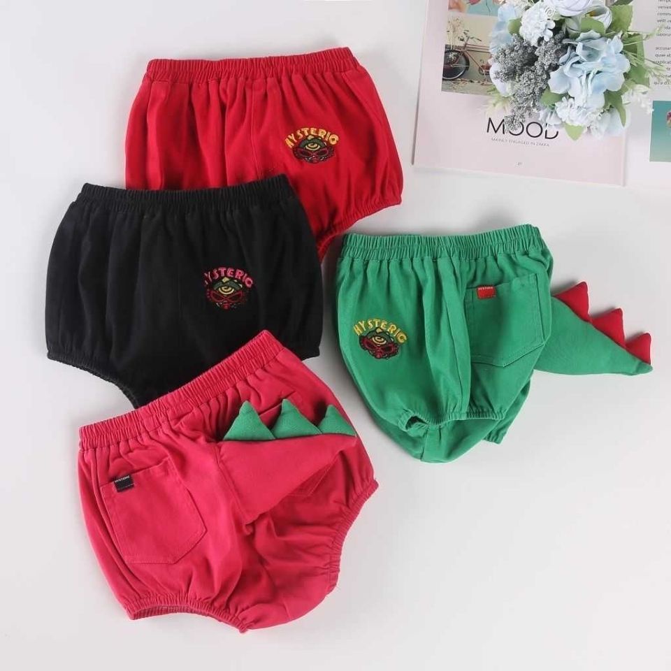 Quần Cotton Màu Đen Thêu Họa Tiết Khủng Long Hoạt Hình Nhiều Màu Thời Trang Mùa Hè Cho Bé