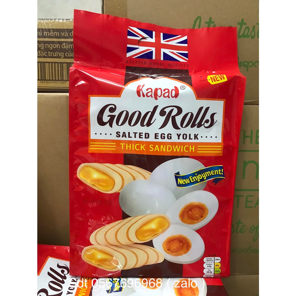 Bánh Quế Cuộn Trứng Muối Kapad Good Rolls 320g