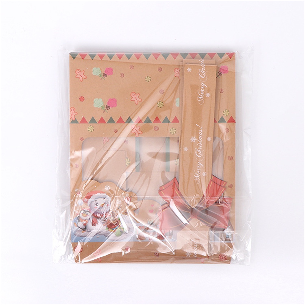 Set 3 Hộp Giấy Kraft Đựng Bánh Kẹo Làm Quà Giáng Sinh