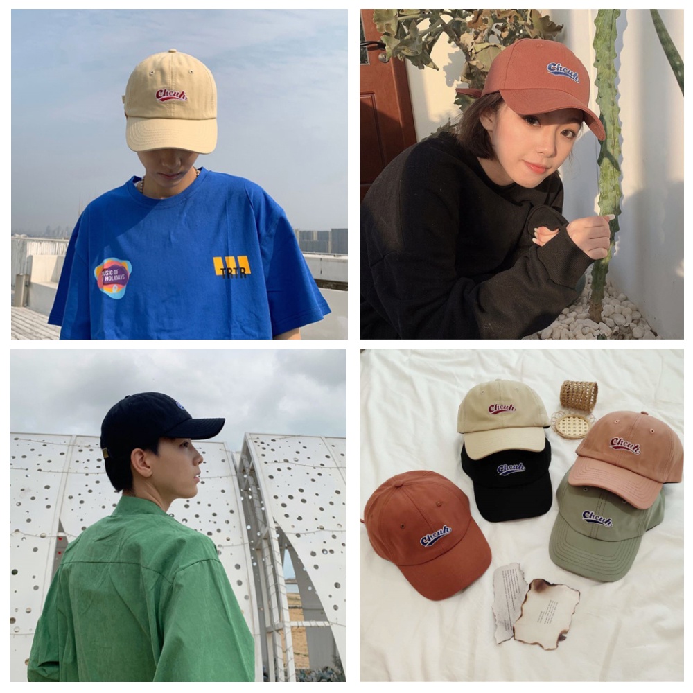 Nón lưỡi trai vải cotton mềm thêu họa tiết thời trang mùa hè dành cho nữ