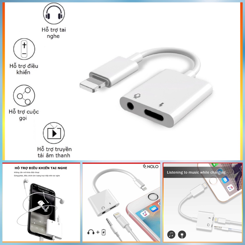 Jack chuyển đổi tai nghe,cổng chuyển đổi tai nghe IP,vừa dùng vừa sạc,có mic,kết nối bluetooth,đường truyền ổn định.