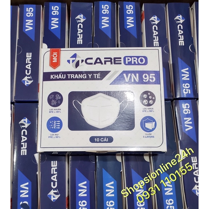 ✅[ Hôp 10 cái ] khẩu trang y tế 5 lớp KN95 , VN95 TTcare màu XÁM