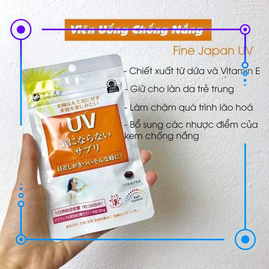 Viên uống chống nắng UV Care Plus 30 viên Nhật Bản [Date 07/2022]