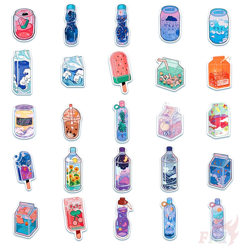 Bộ 100 Cái/Bộ ❉ Miếng Dán Trang Trí Dòng I Want A Drink Series ❉ Miếng Dán Trang Trí Vali Laptop Ván Trượt DIY Thời Trang