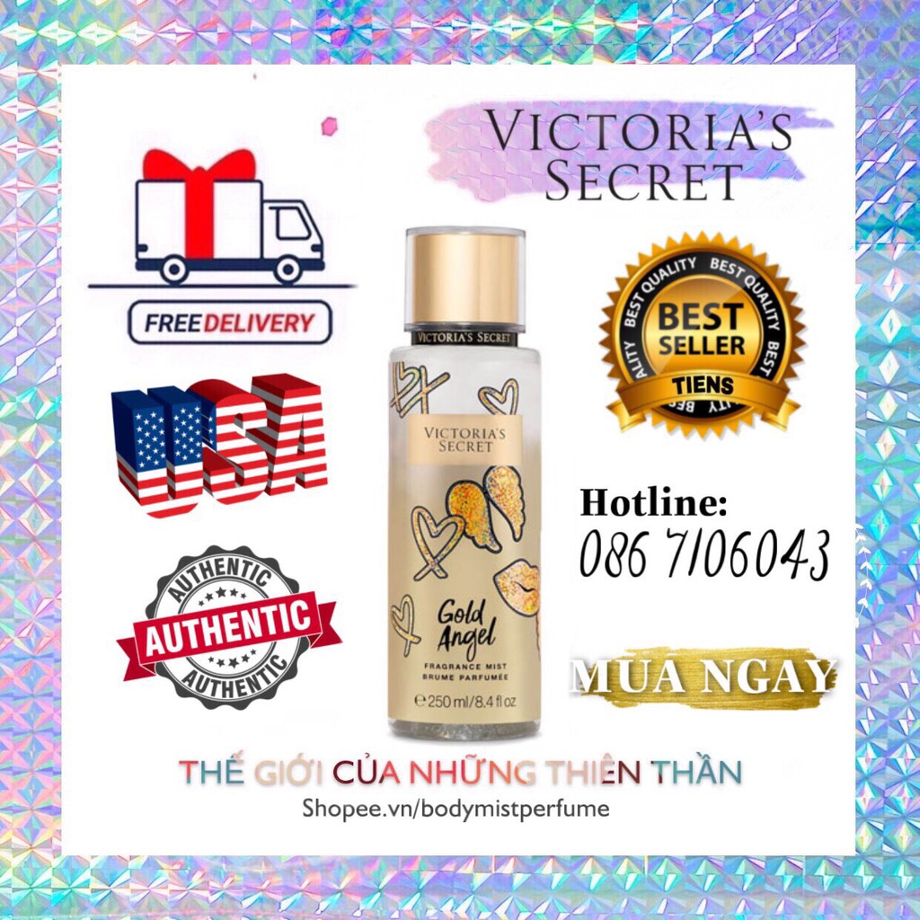 𝗕𝗢𝗗𝗬𝗠𝗜𝗦𝗧⚜️Mẫu thử xịt thơm Body Mist Victoria's Secret  - Gold Angel 250ml