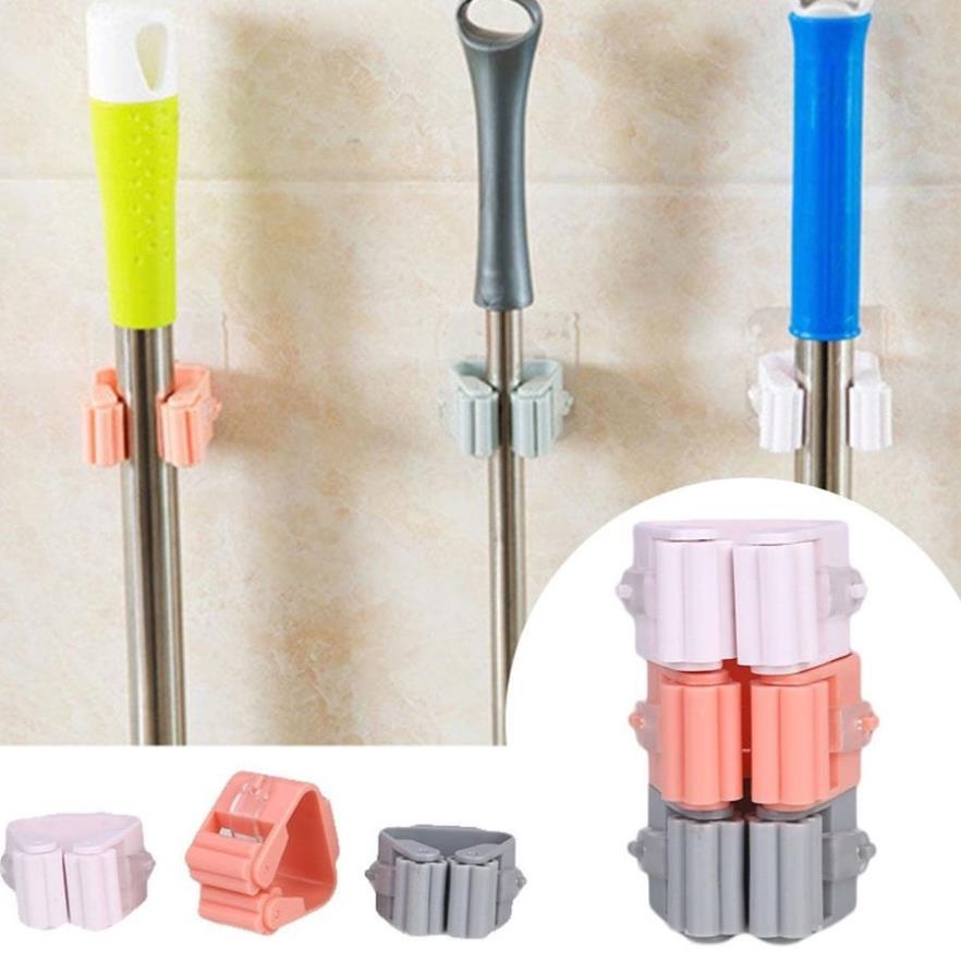 Móc kẹp chổi dán tường siêu chắc tiện dụng, Móc treo đồ nhà tắm và nhà bếp hiện đại nhỏ gọn đa năng