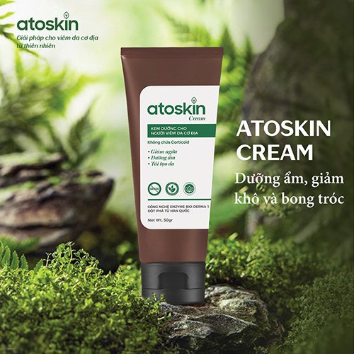 Kem(Cream) bôi Atoskin 50gr hỗ trợ cho người viêm da cơ địa, mẩn ngứa không có Coticoid