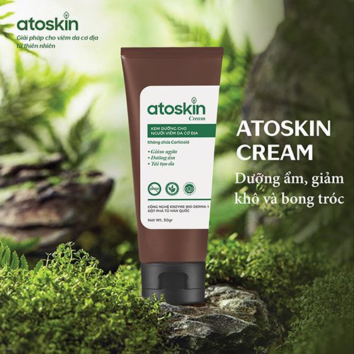 Kem bôi Atoskin 50gr hỗ trợ cho người viêm da cơ địa, mẩn ngứa không có Coticoid