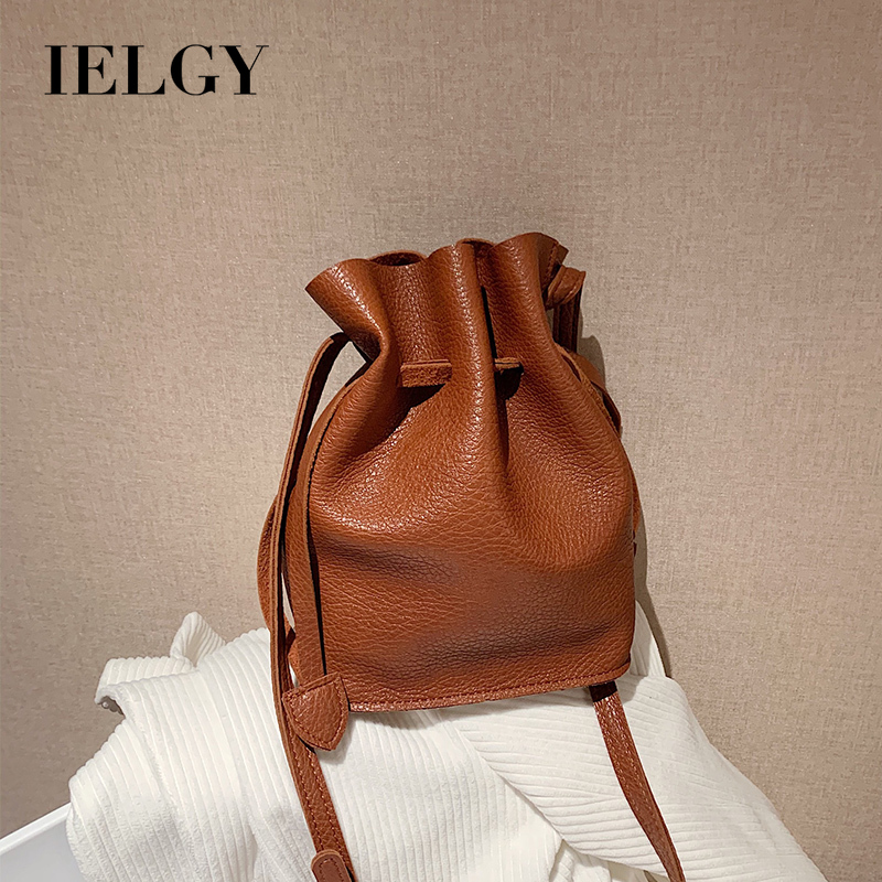 Túi xách tay đeo vai IELGY dạng xô mẫu 2021 phong cách Hong Kong thời trang dành cho nữ