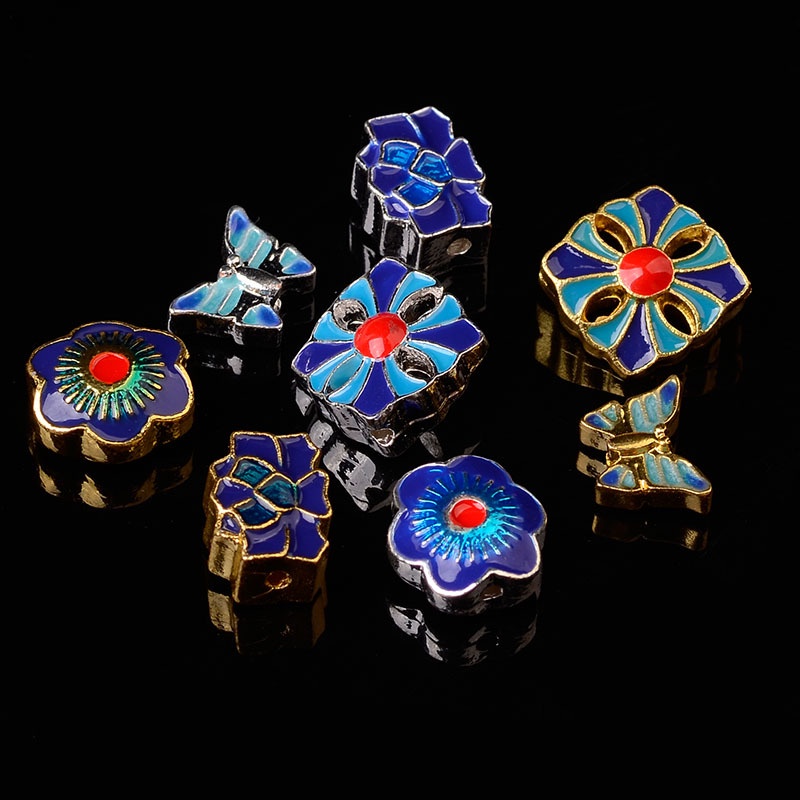 (1 cái)Phiến đúc kim loại họa tiết charm tráng men cao cấp, Nguyên liệu làm trang sức cổ trang, Nguyên liệu diy