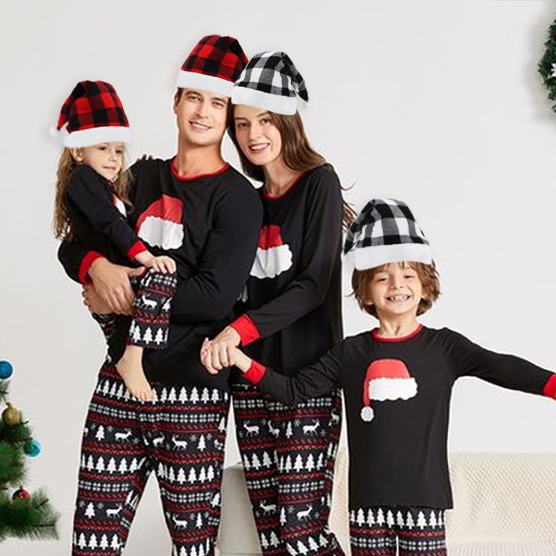 Phụ Kiện Trang Trí Giáng Sinh Thời Trang Mũ Ông Già Noel Giả Lông Trắng Đen