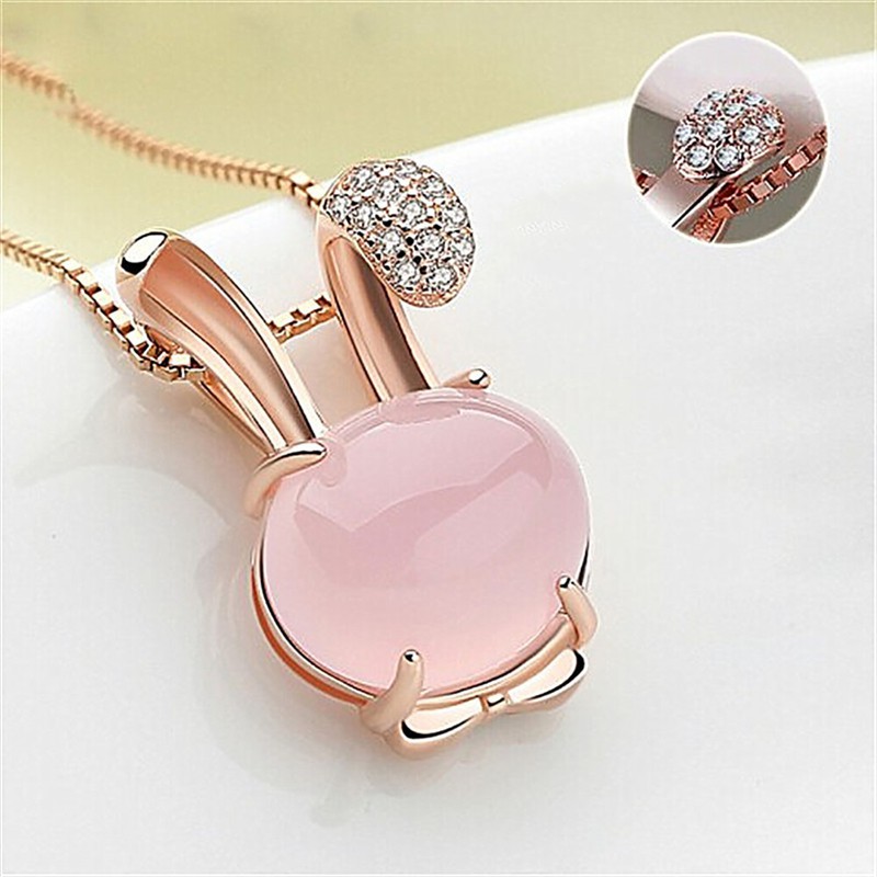 Dây chuyền mặt hình thỏ đính đá xinh xắn trẻ trung