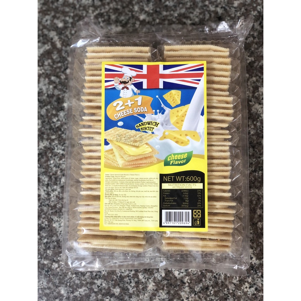 Bánh Quy Kẹp Kem Phô Mai Hồng Kông (Gói 600g)