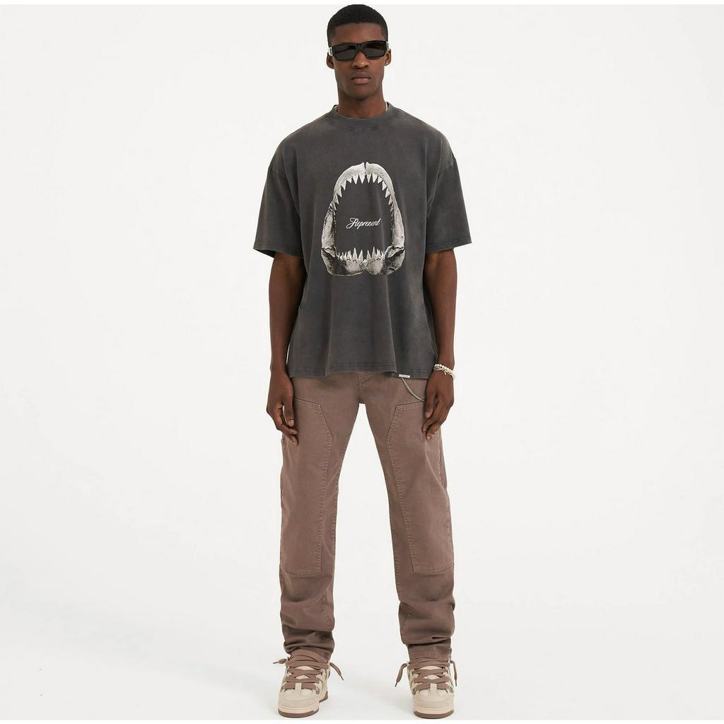 REP 23SS New Shark Tooth Logo Print High  Street RESENT British Fashion Short Sleeve Couple Same T-shirt