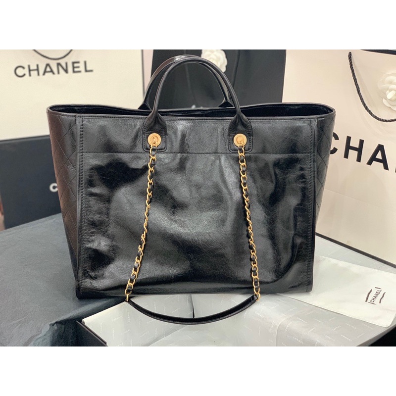Túi xách nữ Chanel da thật cao cấp size 40 logo kim loại hàng vip 1-1