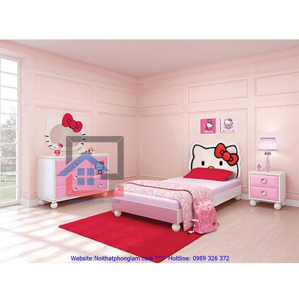 Giường cho bé hình Hello Kitty
