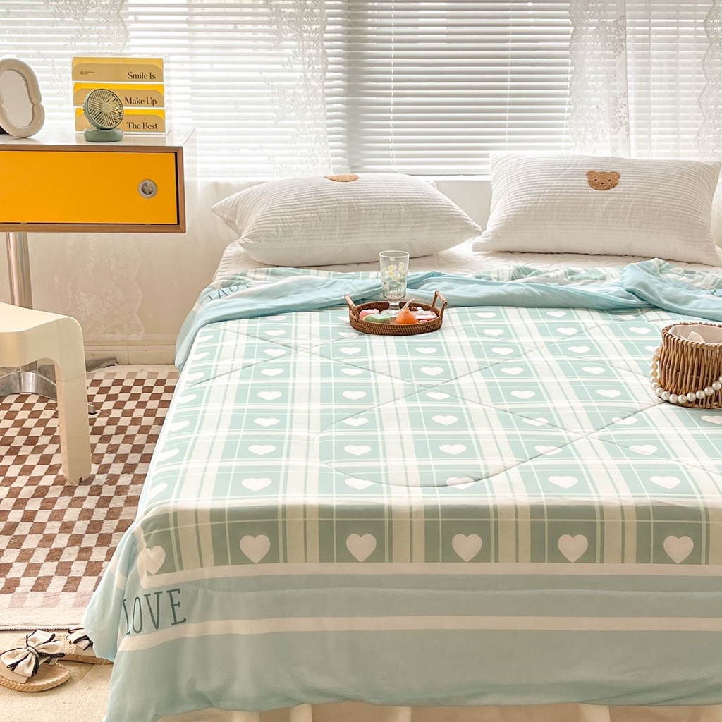 Chăn hè mát lạnh Tencel M2T BEDDING, Mền mỏng dùng bốn mùa style Hàn Quốc kích thước 2mx2m3