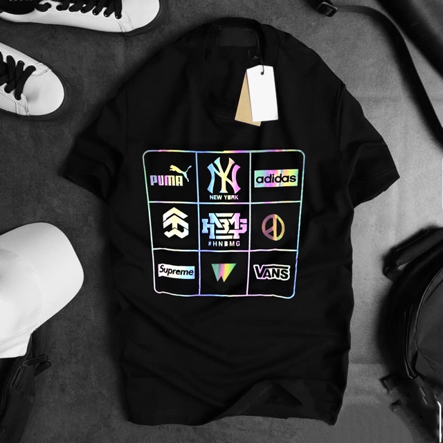 ALBUM 811 - ÁO THUN UNISEX PHẢN QUANG 7 MÀU NHIỀU LOGO