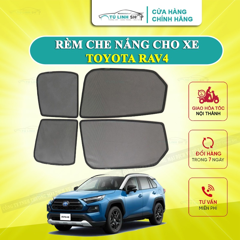 Rèm che nắng nam châm cho xe Toyota RAV4, bộ 4 tấm cho 4 cửa, hàng loại 1 cao cấp nhất, vừa khít kính