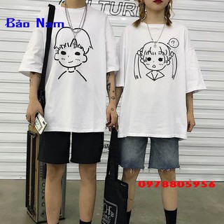 ÁO Đôi thun unisex tay lỡ