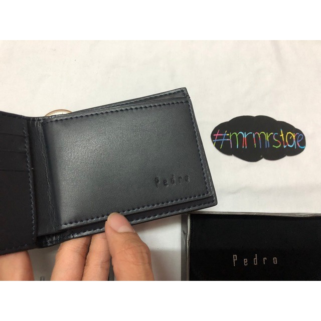 Ví nam PEDRO ngắn trơn logo chìm hàng xuất dư VN02