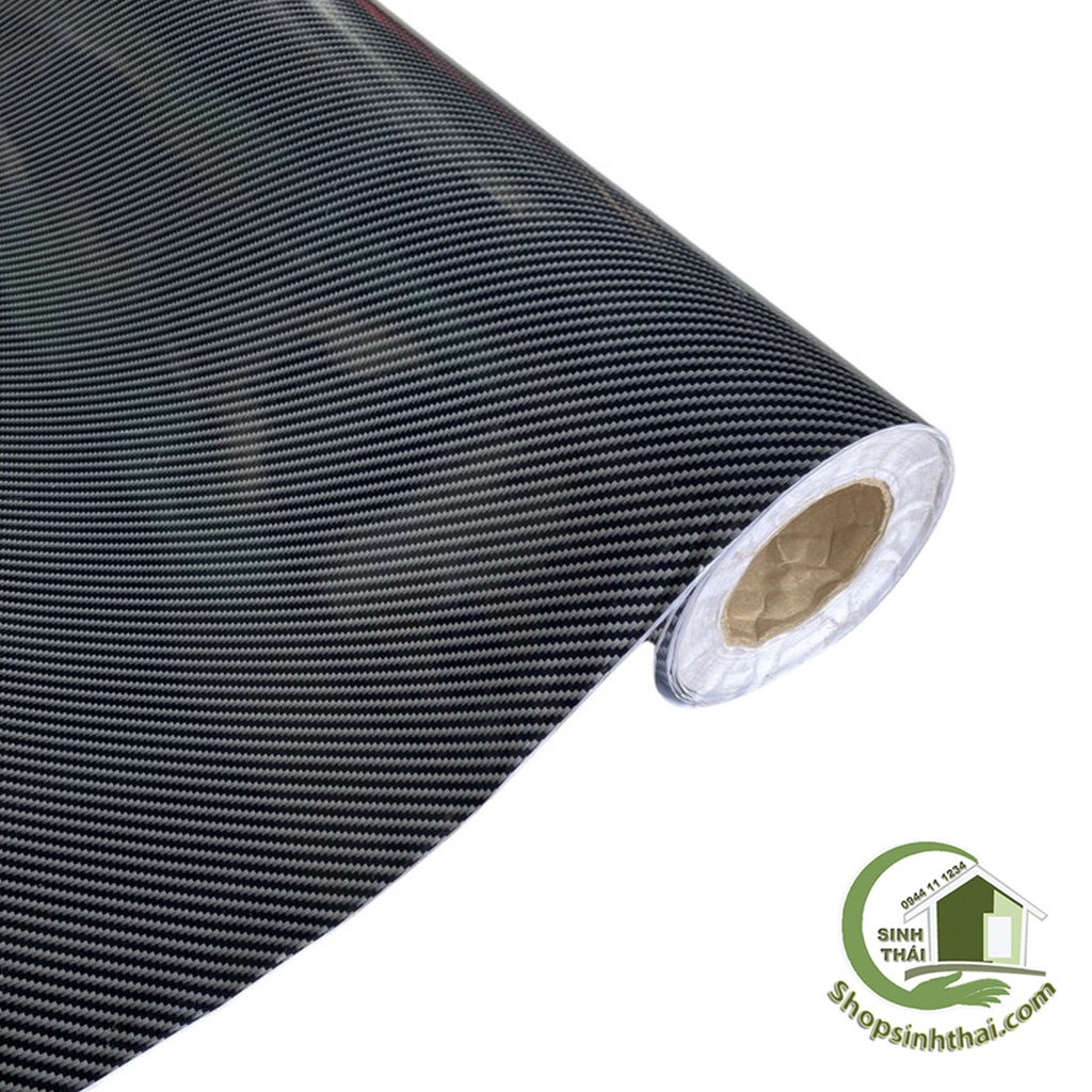 Decal dán xe carbon 3D màu đen bóng [50cm x khổ 120cm] Decal dán điện thoại, dán laptop, dán tường, 