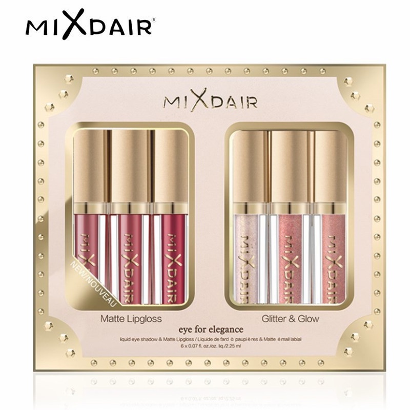 Set 6 Son Kem Mixdair Màu Lì Lâu Trôi Chống Khô Môi
