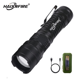 Haixnfire X500 Hộ tống Đèn pin Zoom Cắm trại Đèn tìm kiếm có thể sạc lại USB