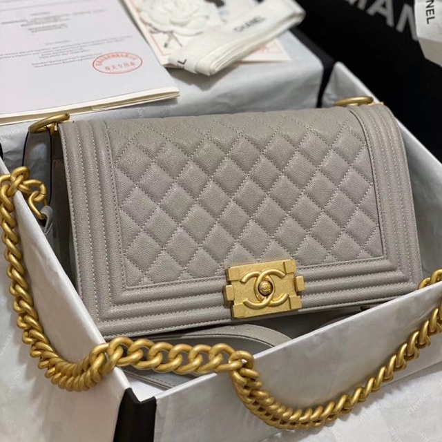 Túi ô trám boy dây xích xám siêu cấp