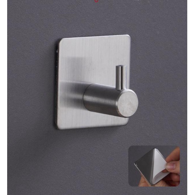 Móc treo đồ đa năng trong nhà, treo đồ dùng cá nhân, treo chìa khóa, INOX 304 mờ sang trọng, sử dụng miếng dán 3M
