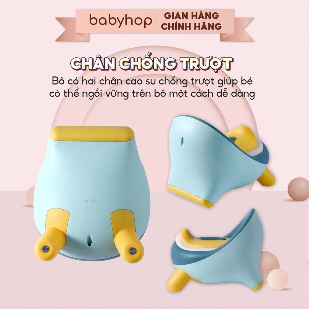 Bô Sò cho bé đi vệ sinh có nắp đậy Babyhop phù hợp với trẻ em 6 tháng đến 5 tuổi chống trơn trượt có chỗ dựa