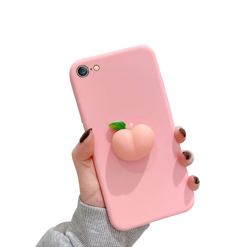 Cute Pink Peach Stress Reliever Phone Case for Oppo A71 F1S F3 PLUS F5 F7 F9 F11 PRO Soft back cover