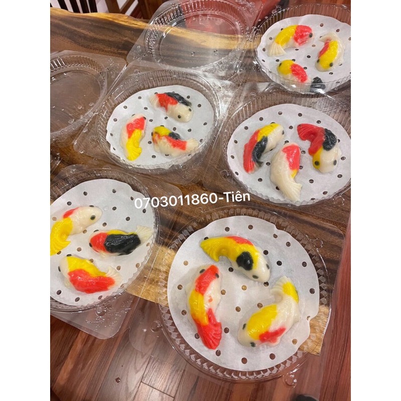 Khay nhựa 6 con cá chép 9.5cm - rau câu,socola,pudding,tàu hủ
