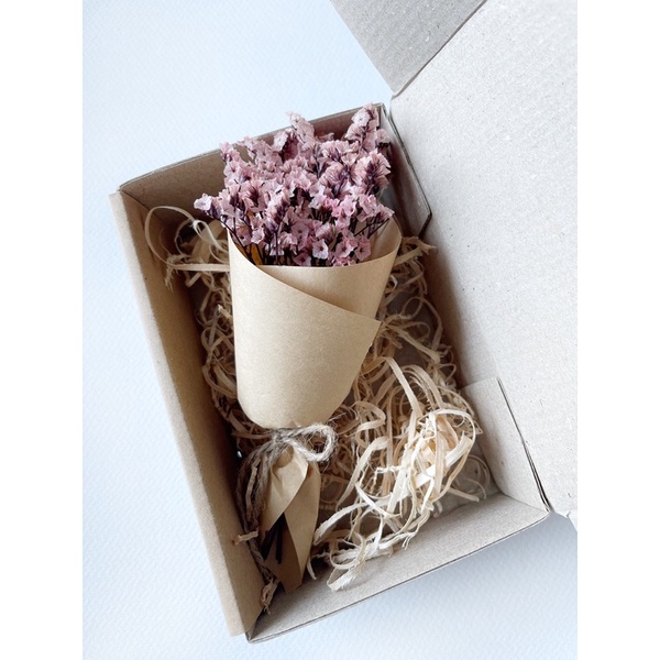 Bó hoa khô ốc quế, mini trang trí thiệp, chụp hình xinh xinh, box hoa mini tặng sinh nhật, bạn bè