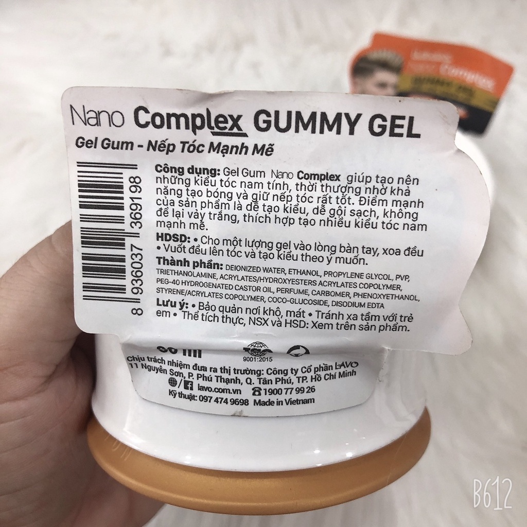 Gel Sáp wax tạo kiểu tóc nam Lavox Nano complex 80ml