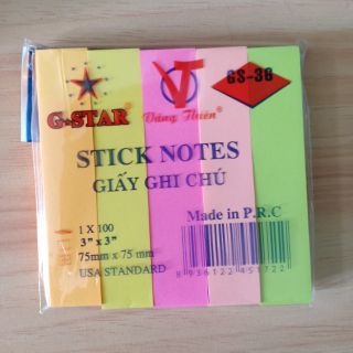Set 5 lốc giấy ghi chú đủ màu size 3 in