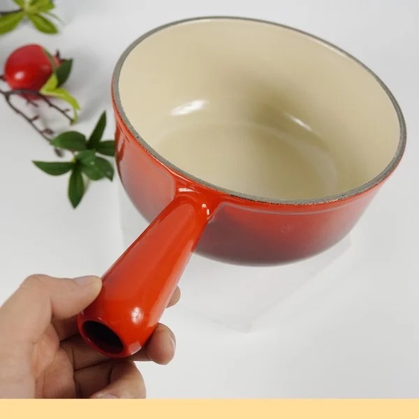 Quánh gang không nắp Lecreuset Schwenkkasserolle Kirsche màu đỏ đủ size [nhập Đức chính hãng]