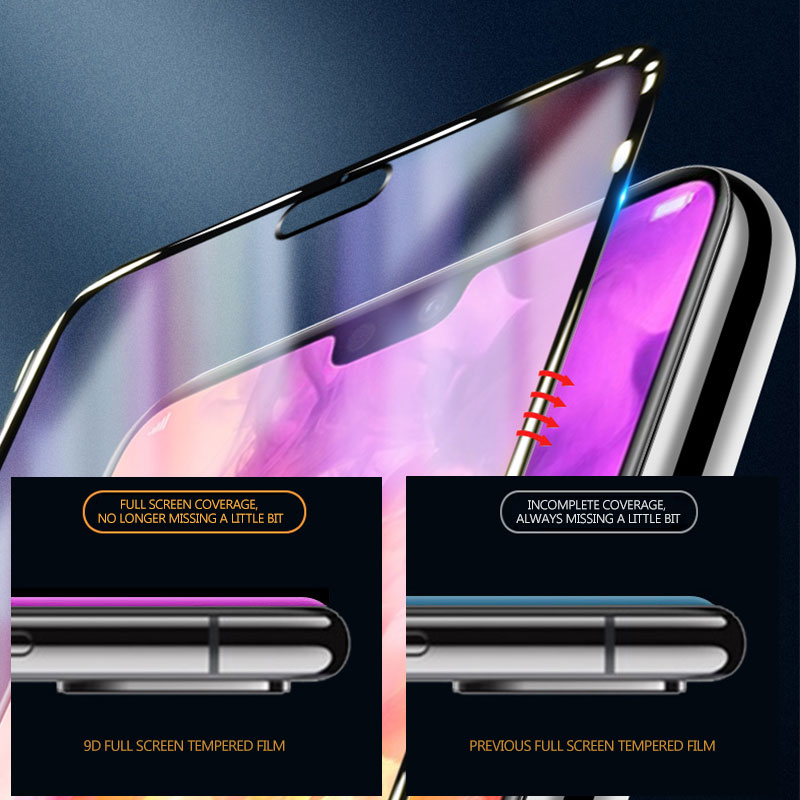 Tempered Glass 9D Full Cover Samsung Galaxy A6 A7 A8 2018 Plus J4 J6 2018 J4+ J6+ Plus Full Glue Film