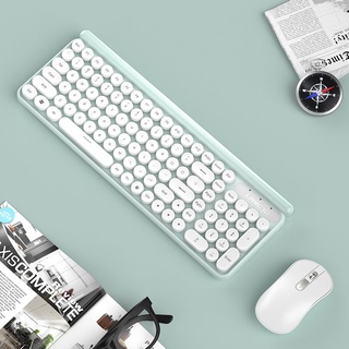 Cute Silent Mechanical Keyboard Home Office Wireless Suitable For Gaming Computer Mute Mouse Game Girl