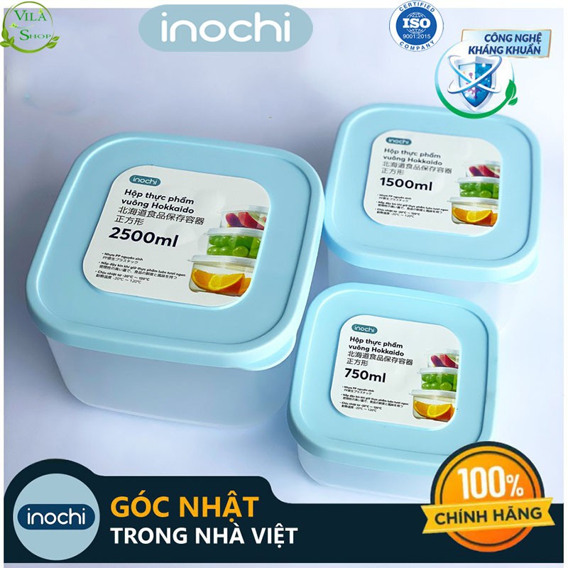 [ 12 Phân Loại] Hộp Đựng Thực Phẩm, Hộp Nhựa Bảo Quản Đồ Tươi Hình Vuông, Nhựa Cao Cấp Inochi - Việt Nhật