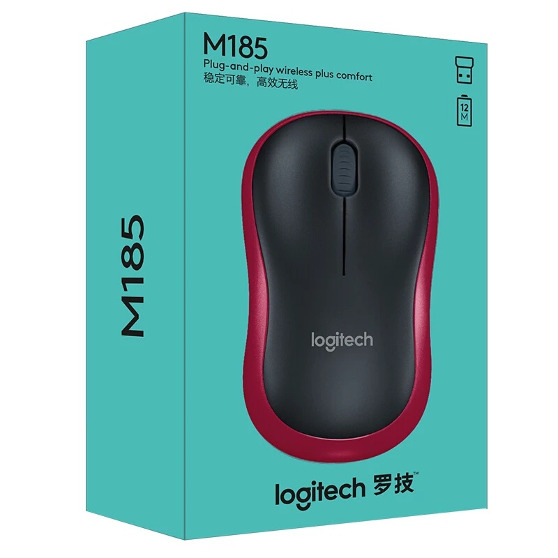 Chuột Bluetooth Không Dây Logitech 1000DPI 2.4GHz M185 M186 KèM Phụ KiệN