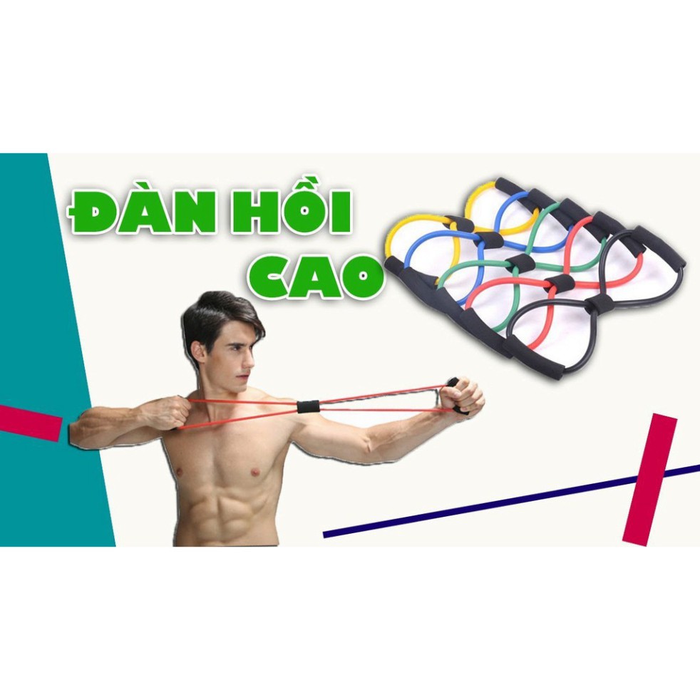 Dây Kéo Đàn Hồi Tập Thể Lực, Tập tay Đa Năng Vòng Số 8 Jun Sport