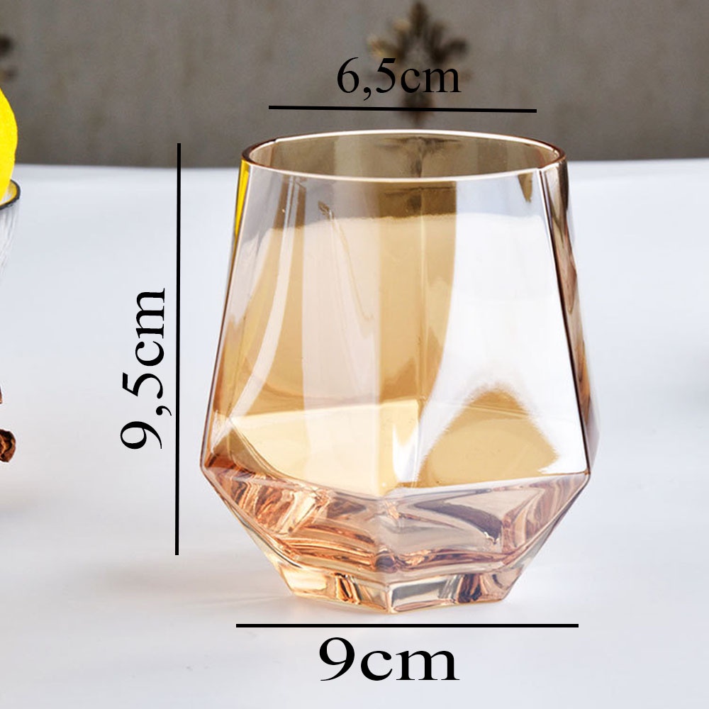 Bộ 6 cốc thủy tinh pha lê kim cương dùng uống rượu whisky cực sang trọng có độ chịu nhiệt lên đến 300 độ C hàng loại 1