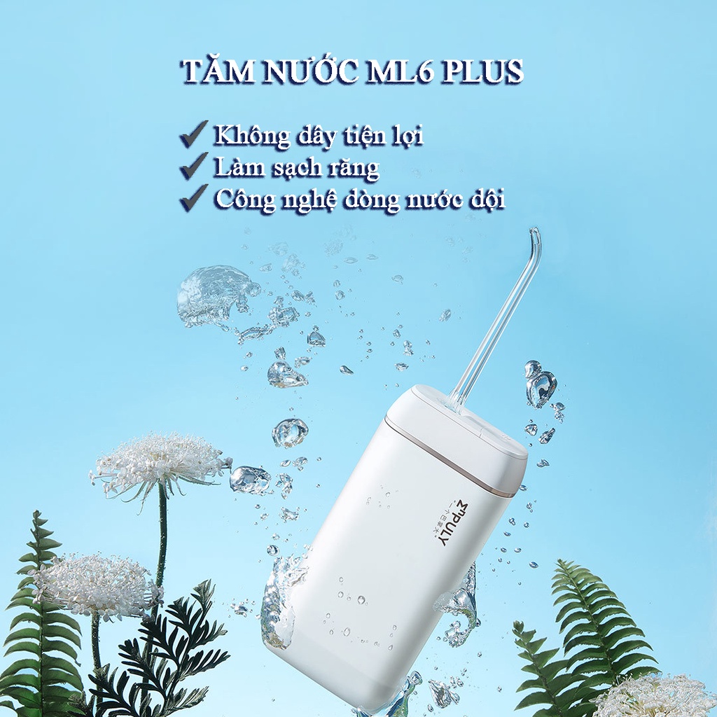 Máy Tăm Nước Cầm Tay Xiaomi Ml6 Plus, Bàn Chải Nước Vệ Sinh Răng Miệng, Tăm Nước Gấp Gọn Đi Du Lịch, Máy Tăm Nước Mini