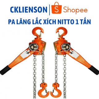 Pa lăng xích lắc tay Nitto tải trọng 1 tấn, Ba lăng xích lắc tay có xích dài 1.5 mét - Cơ Khí Liên Sơn
