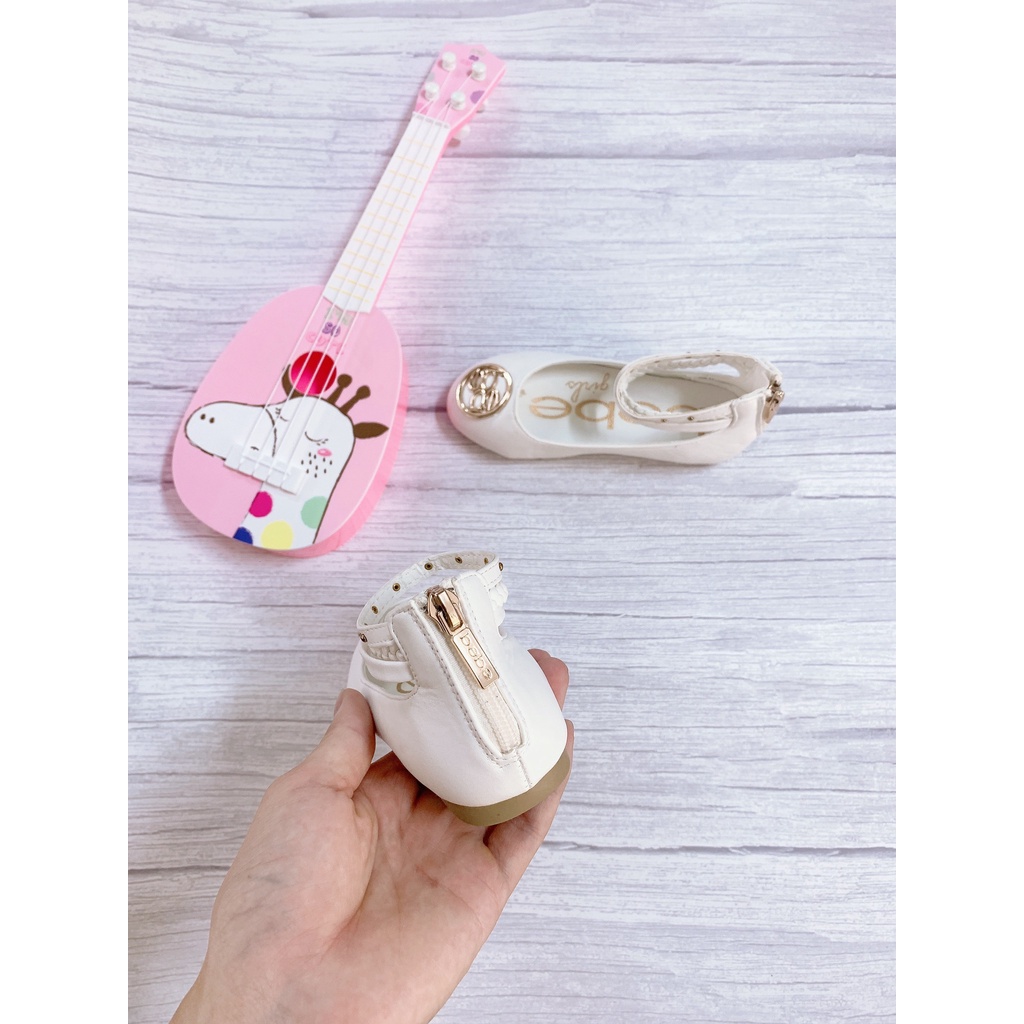Giày búp bê bé gái BEBE hai màu  hàng xuất dư tiểu thư siêu xịn có khóa kéo đằng sau