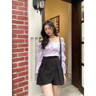 YU CHERRY | Áo lụa nữ xẻ tà, Minnie top YA405
