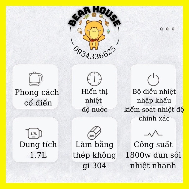 [SẴN HÀNG] Ấm đun nước siêu tốc Xiaomi Ocooker phong cách Retro có đồng hồ hiển thị nhiệt độ