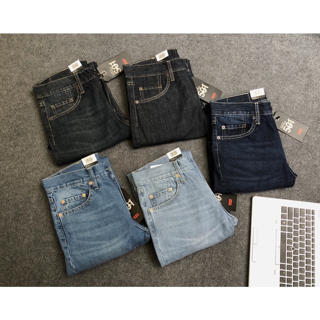 Quần jean dài nam ống suông Lv 501 (Form suông,chất vải ko co dãn,ống quần 20cm) 5 màu | BigBuy360 - bigbuy360.vn